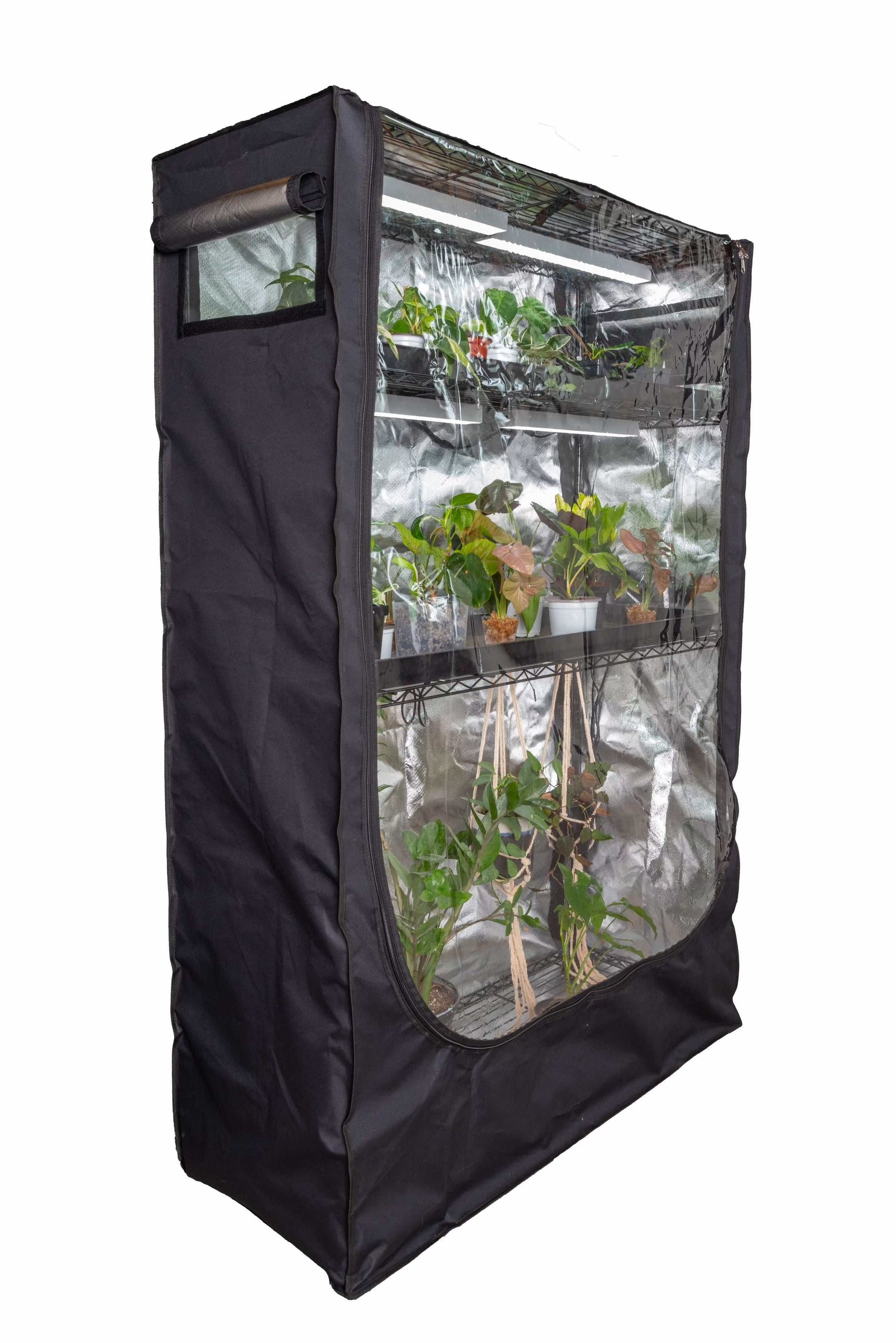 clear grow tent 48x18x72 Baker's Rack Grow Tent Cover – Clear Front Door, Adjustable V – Leaf Tailed Poison