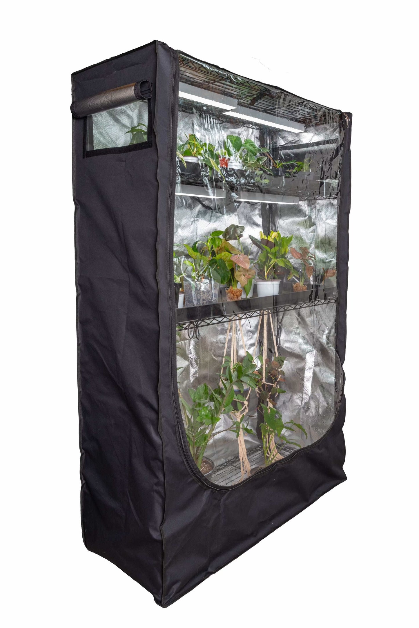 48x18x72 Baker's Rack Grow Tent Cover – Clear Front Door, Adjustable Ventilation & Fully Enclosed Bottom
